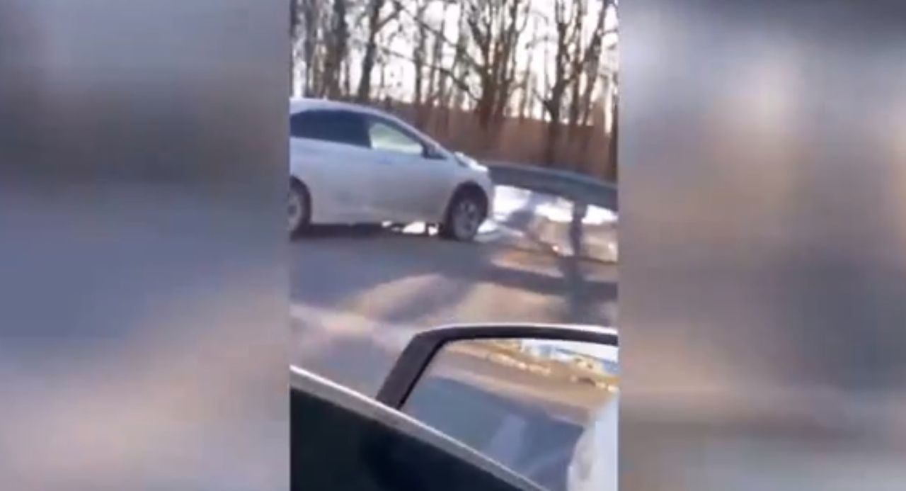 Водитель шкода октавия совершил прыжок
