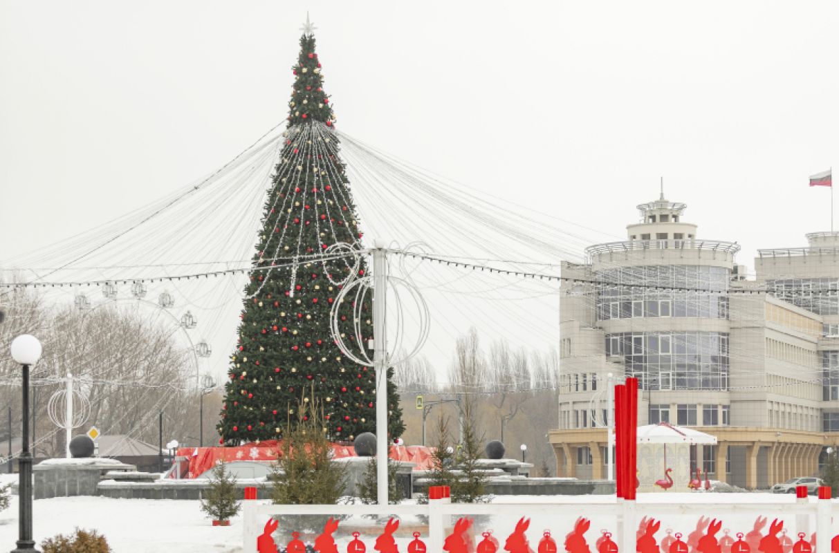 современный липецк. ночной липецк. елка на площади петра липецк 2022. новогодняя иллюминация липецк. что нового в липецке.