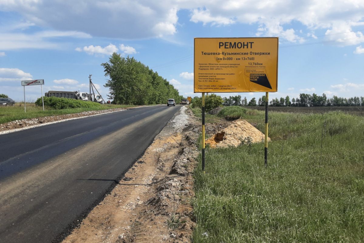 Продолжается ремонт дороги Тюшевка – Кузьминские Отвержки - Новости Липецка