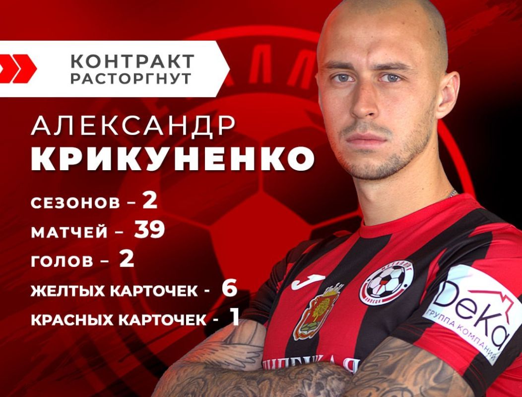 Защитник липецкого «Металлурга» Александр Крикуненко покинул клуб из-за психологического давления