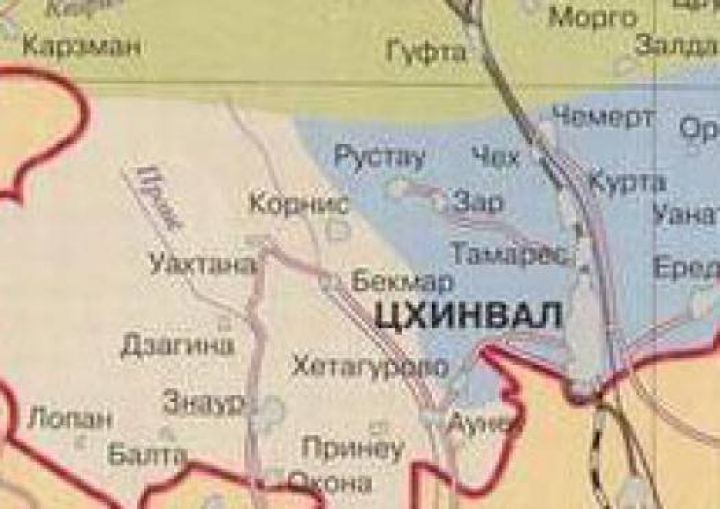 Цхинвал карта с улицами