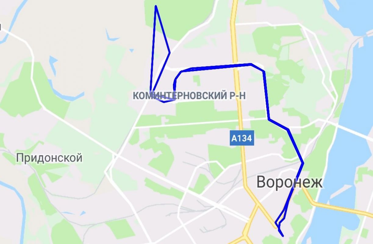 Схема маршрута 54 воронеж с остановками
